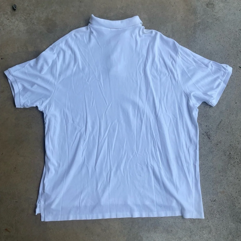 Ralph Lauren Polo Shirt Mens 4XB 4TG White Blue Pony Cotton Classic Fit